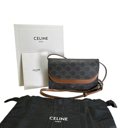 CELINE Macadam Triumph Cross Body Bag Brown