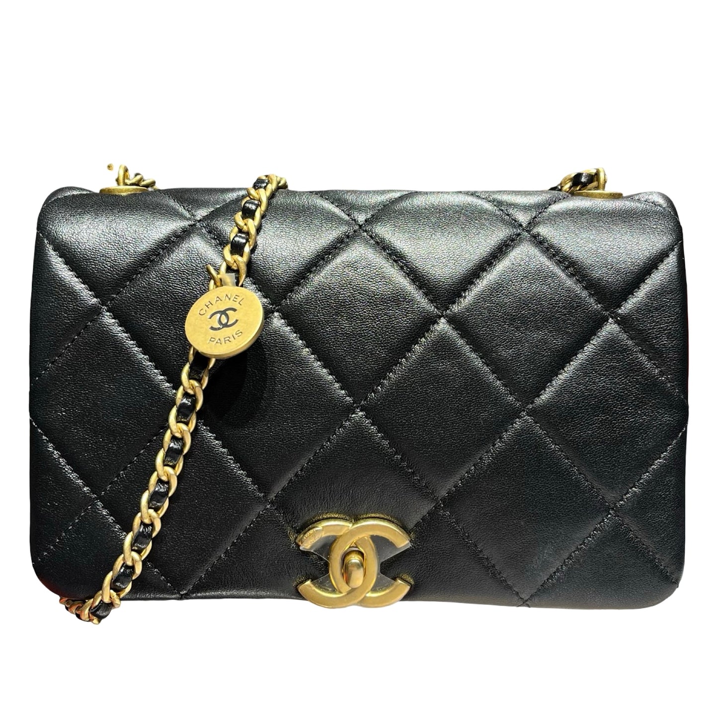 Unused CHANEL Classic Flap Shoulder Bag Black GHW