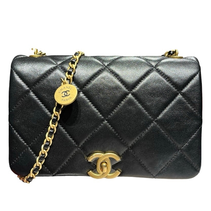 Unused CHANEL Classic Flap Shoulder Bag Black GHW