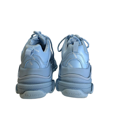 Used BALENCIAGA Logo Triple S Sneakers Light Blue