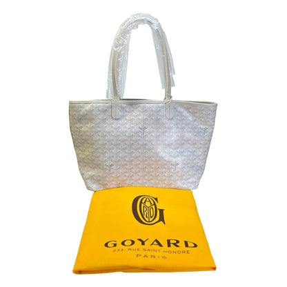 Used GOYARD Goyardine Artois Tote Bag White PHW