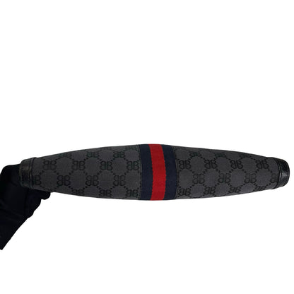 Used BALENCIAGA Canvas Web detail canvas pouch Pouch Black Red Blue