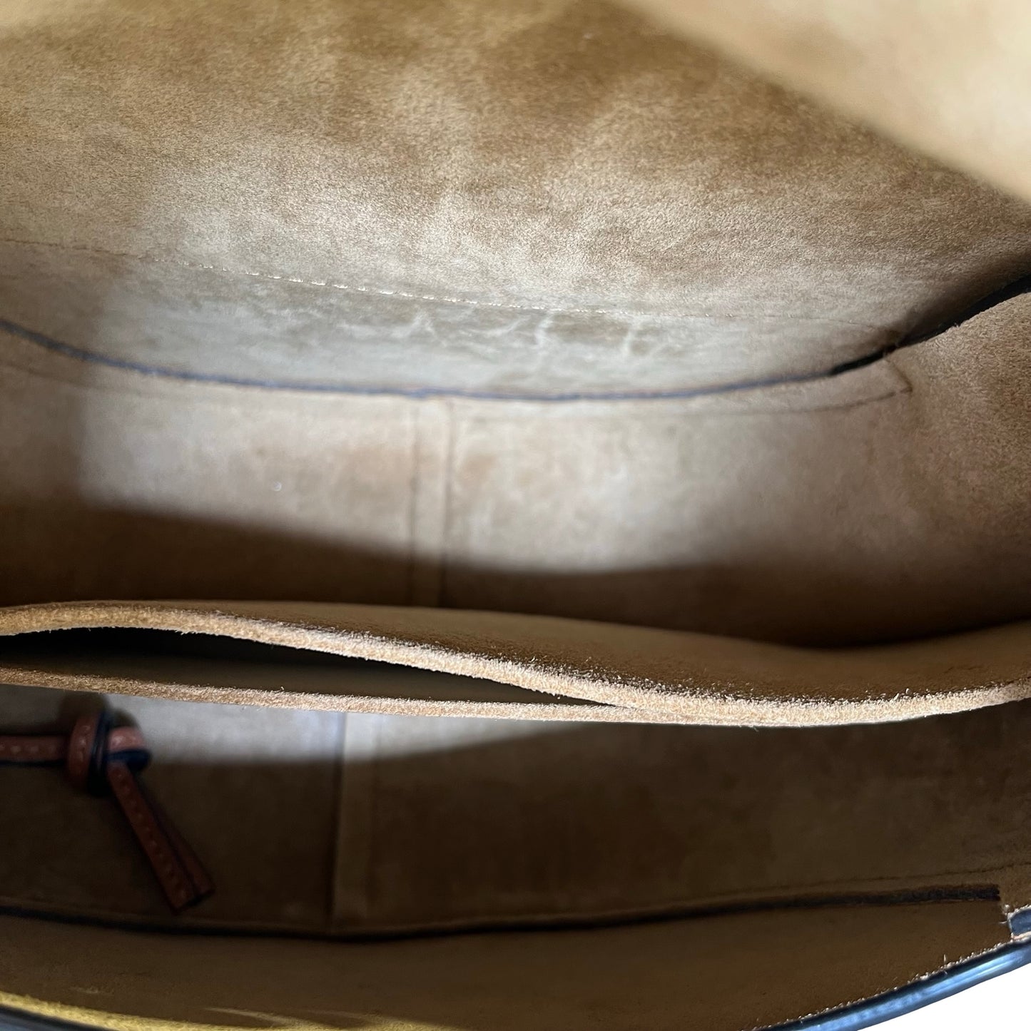 LOEWE Calfskin Leather Gate Cross Body Bag Tan Brown