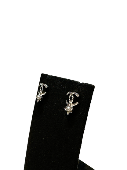 Chanel Chanel Logo Earrings Earrings Silver