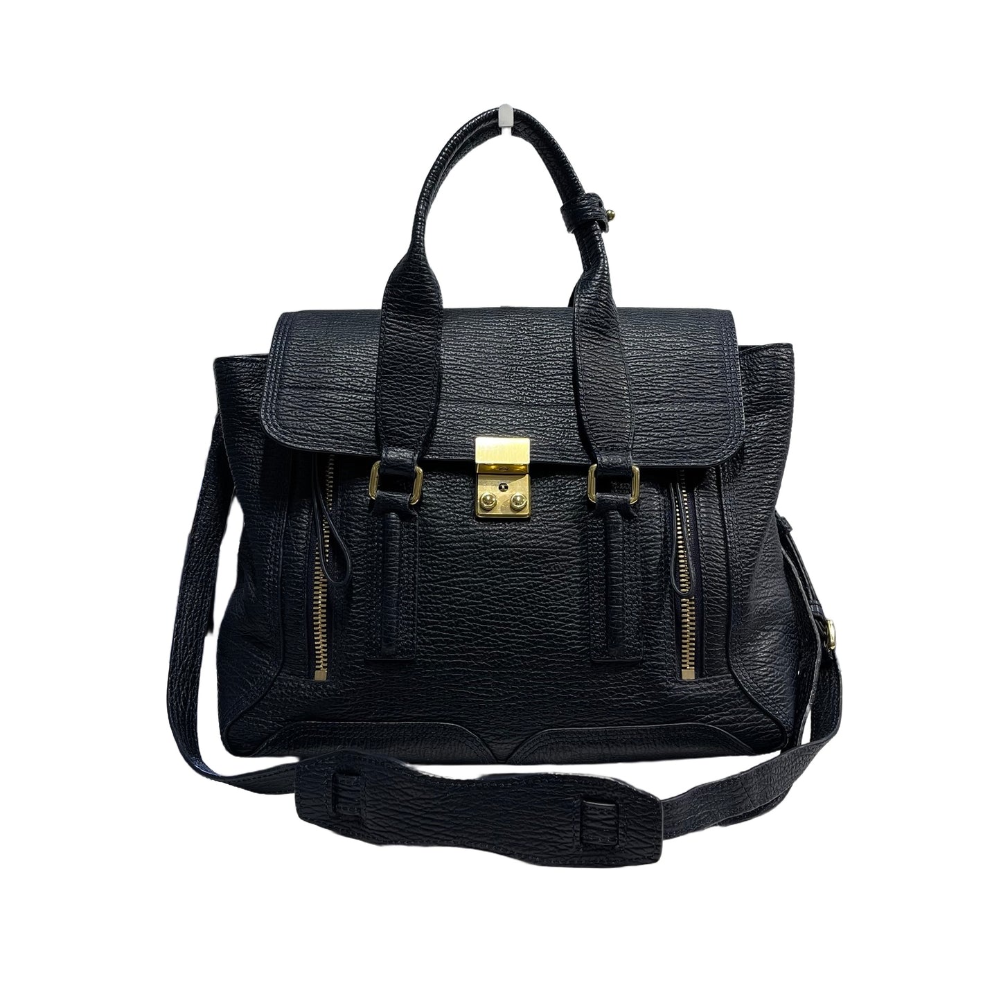 Used 3.1 PHILLIP LIM Textured Leather Pashli Satchel Blue， GHW