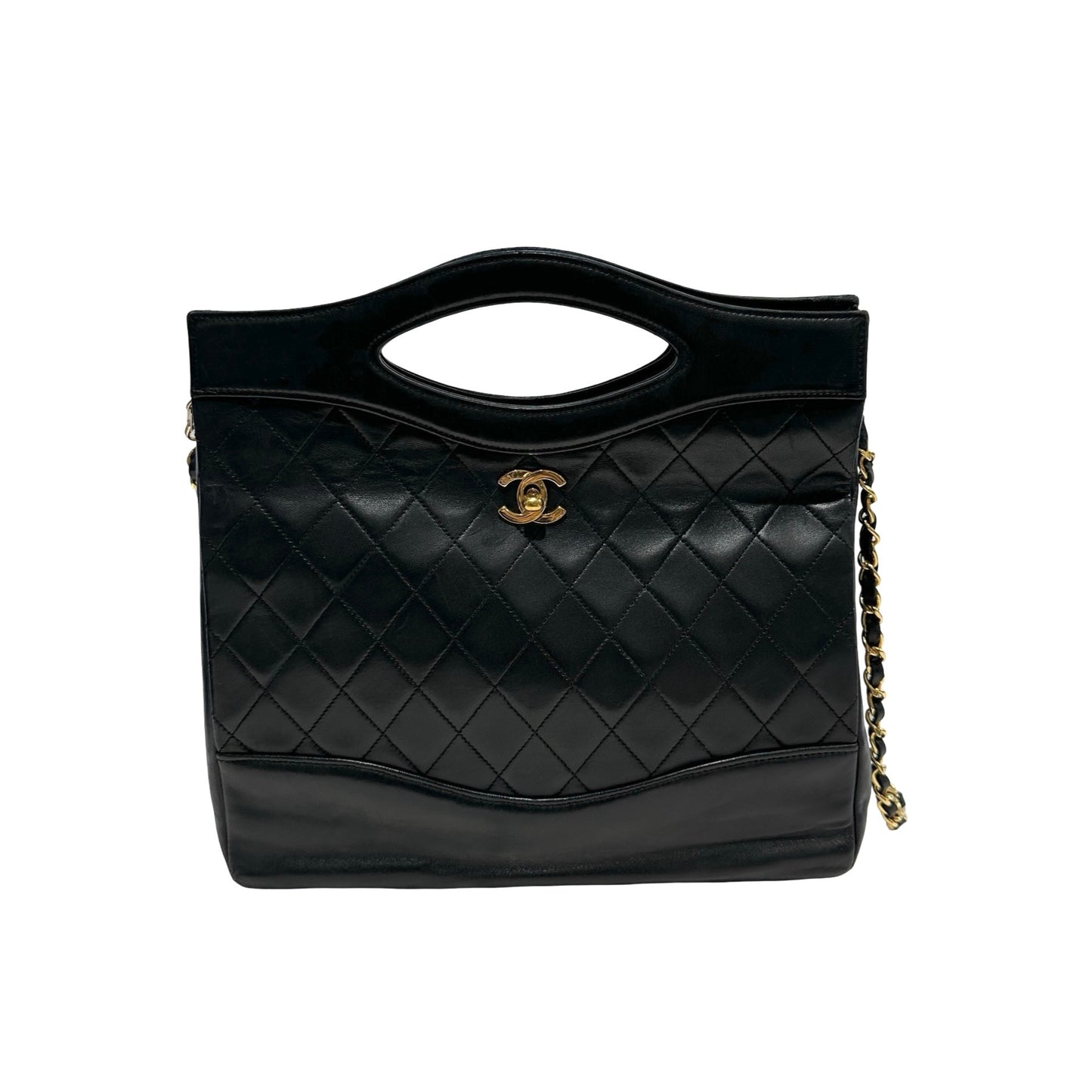 Used CHANEL Quilted Lambskin Quilted 31 Bag Two Way Shoulder Bag Black