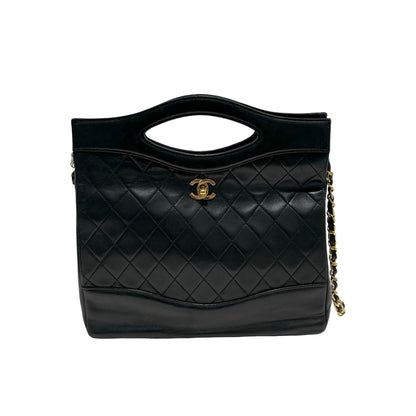 Used CHANEL Quilted Lambskin Quilted 31 Bag Two Way Shoulder Bag Black