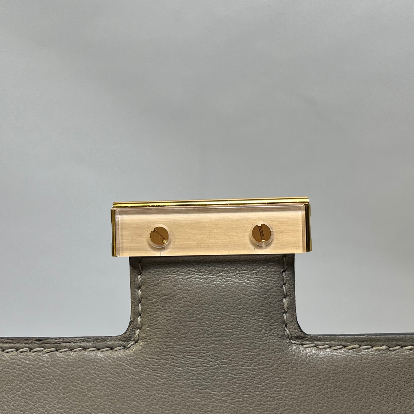 HERMES Epsom Mini Constance Shoulder Bag Grey GHW