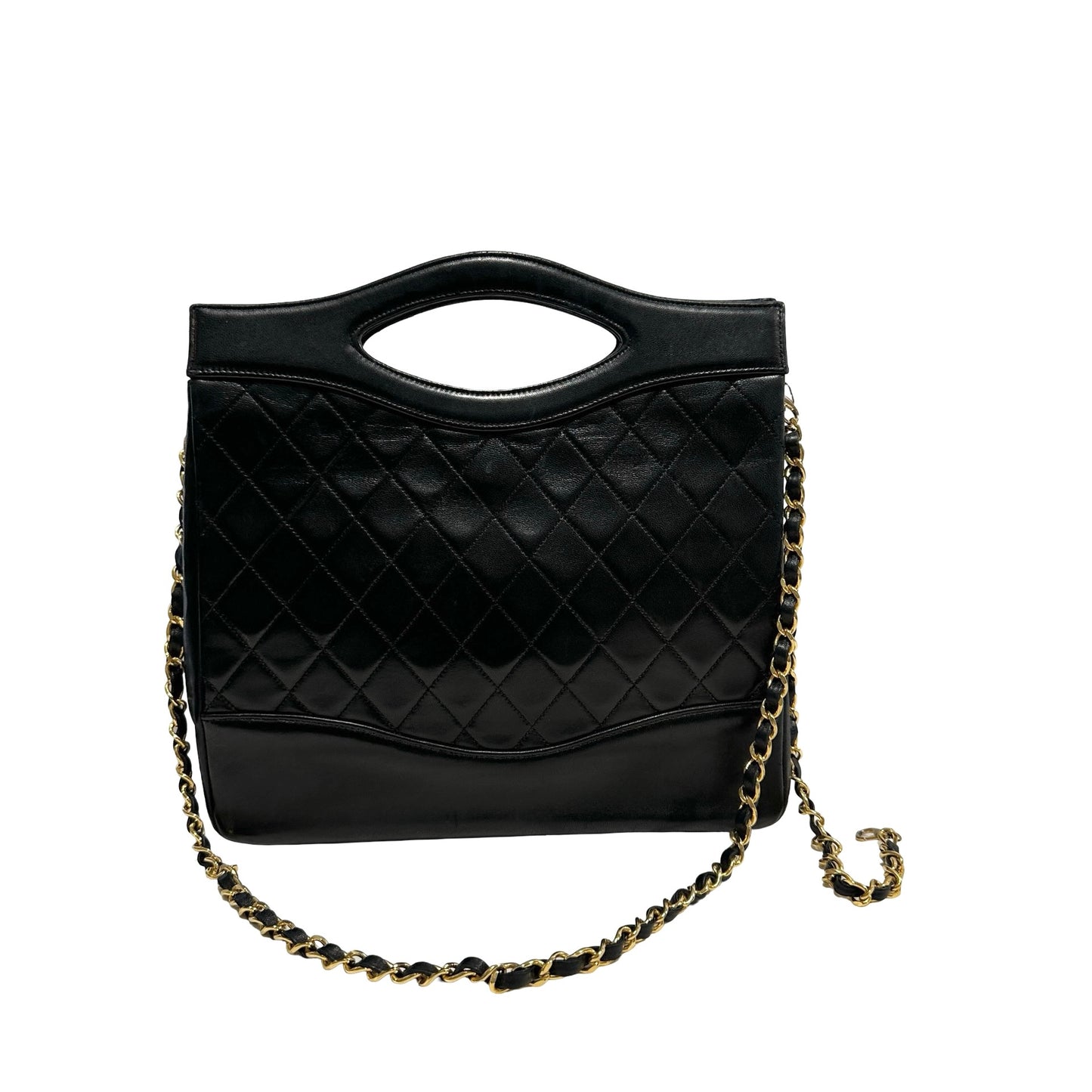 Used CHANEL Quilted Lambskin Quilted 31 Bag Two Way Shoulder Bag Black