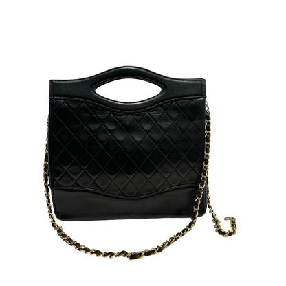 Used CHANEL Quilted Lambskin Quilted 31 Bag Two Way Shoulder Bag Black