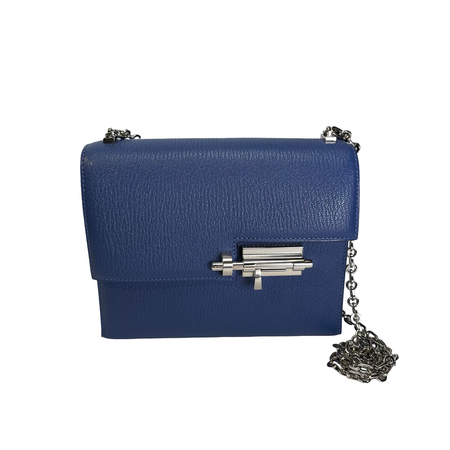 Used HERMES Epsom Verrou Crossbody Bag Blue Phw