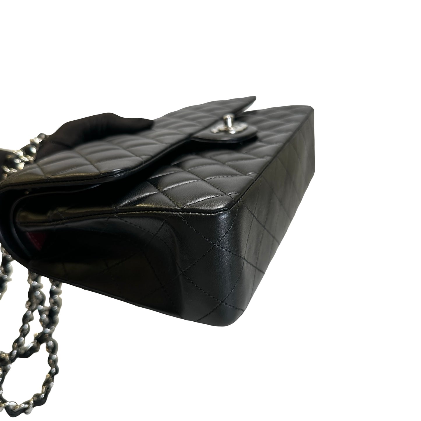 Used CHANEL Quilted Leather Classic Flap Shoulder Bag Black
