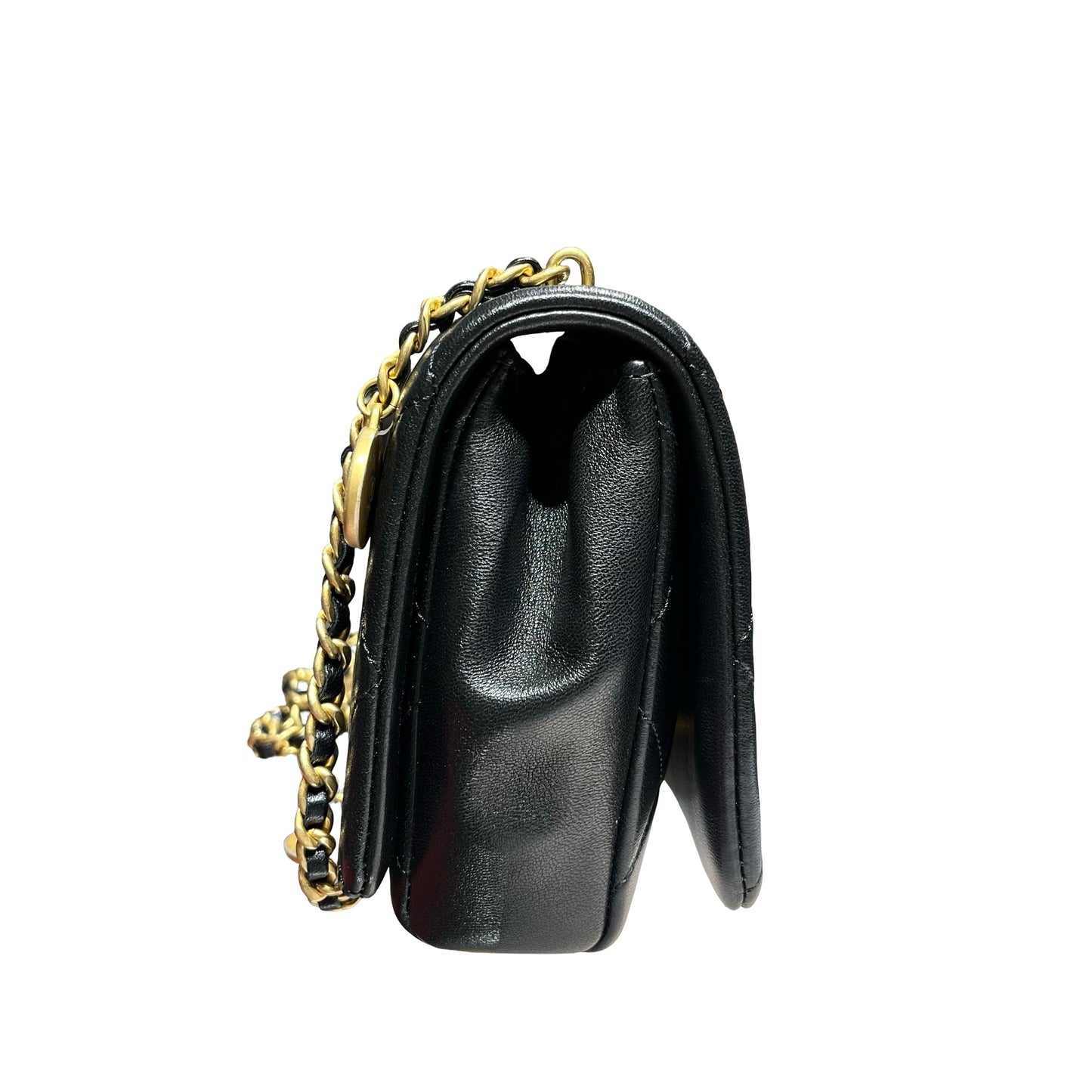Unused CHANEL Classic Flap Shoulder Bag Black GHW