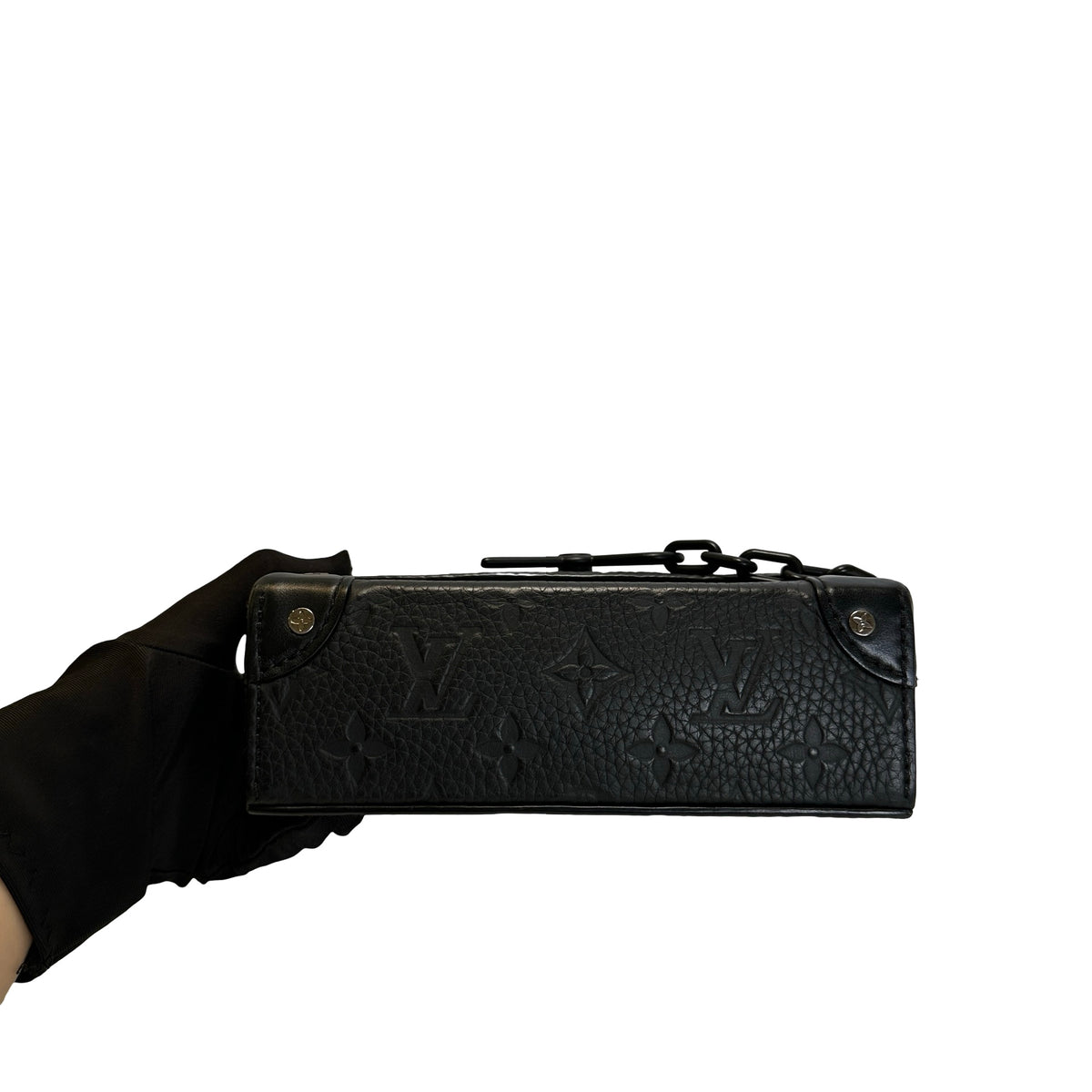 Used LOUIS VUITTON Monogram Taurillon Steamer XS Crossbody Bag Black