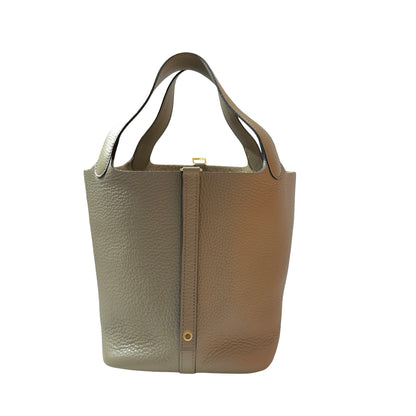 Used HERMÈS TC Picotin 22 Handbag Beige GHW