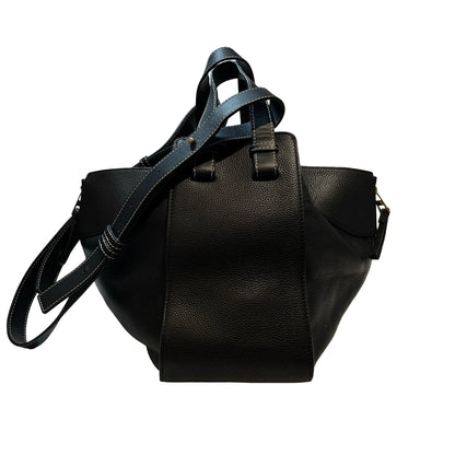 Used LOEWE Calfskin Leather Hammock small Shoulder Bag Black GHW
