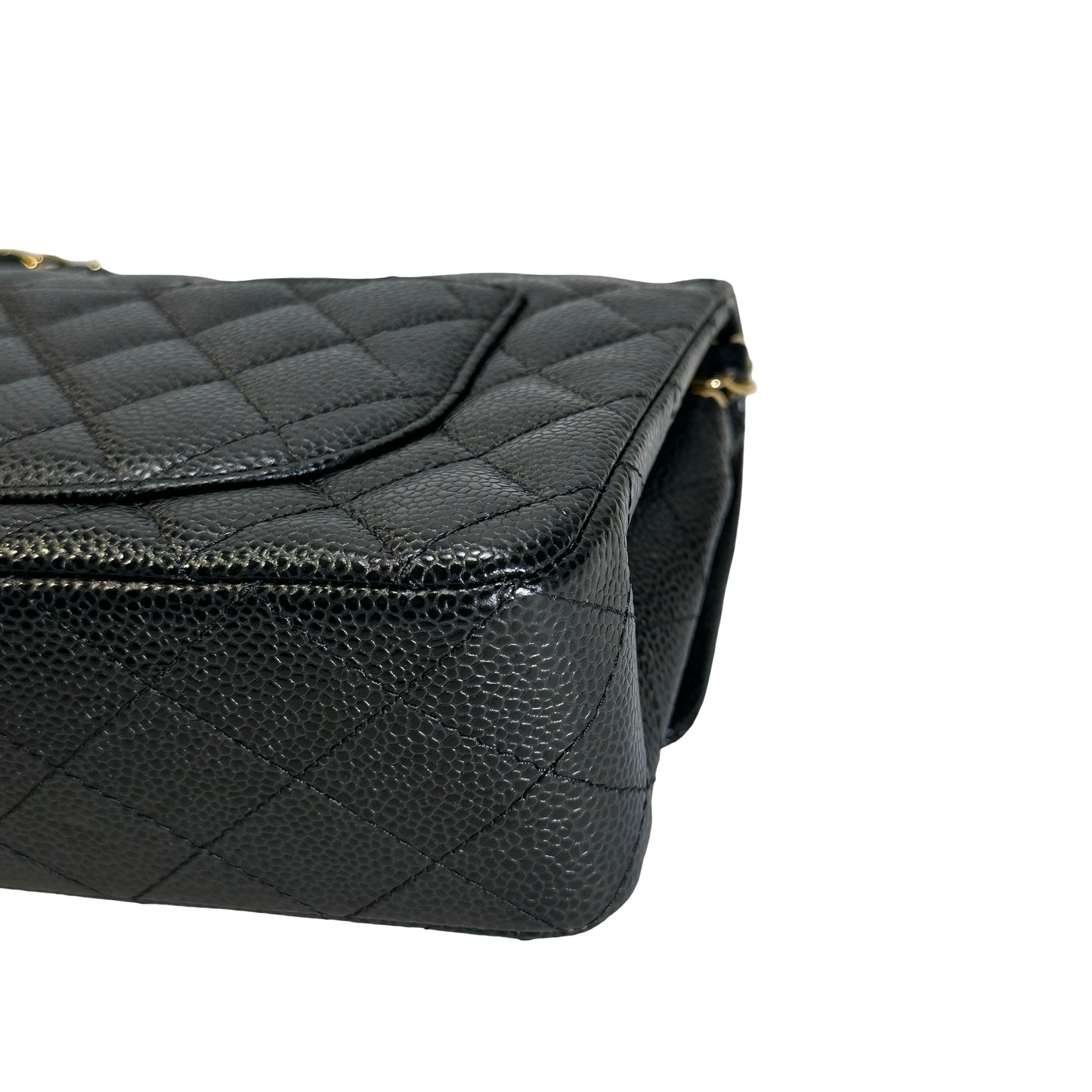 CHANEL Caviar Quilted CF23 Shoulder Bag Black Gold
