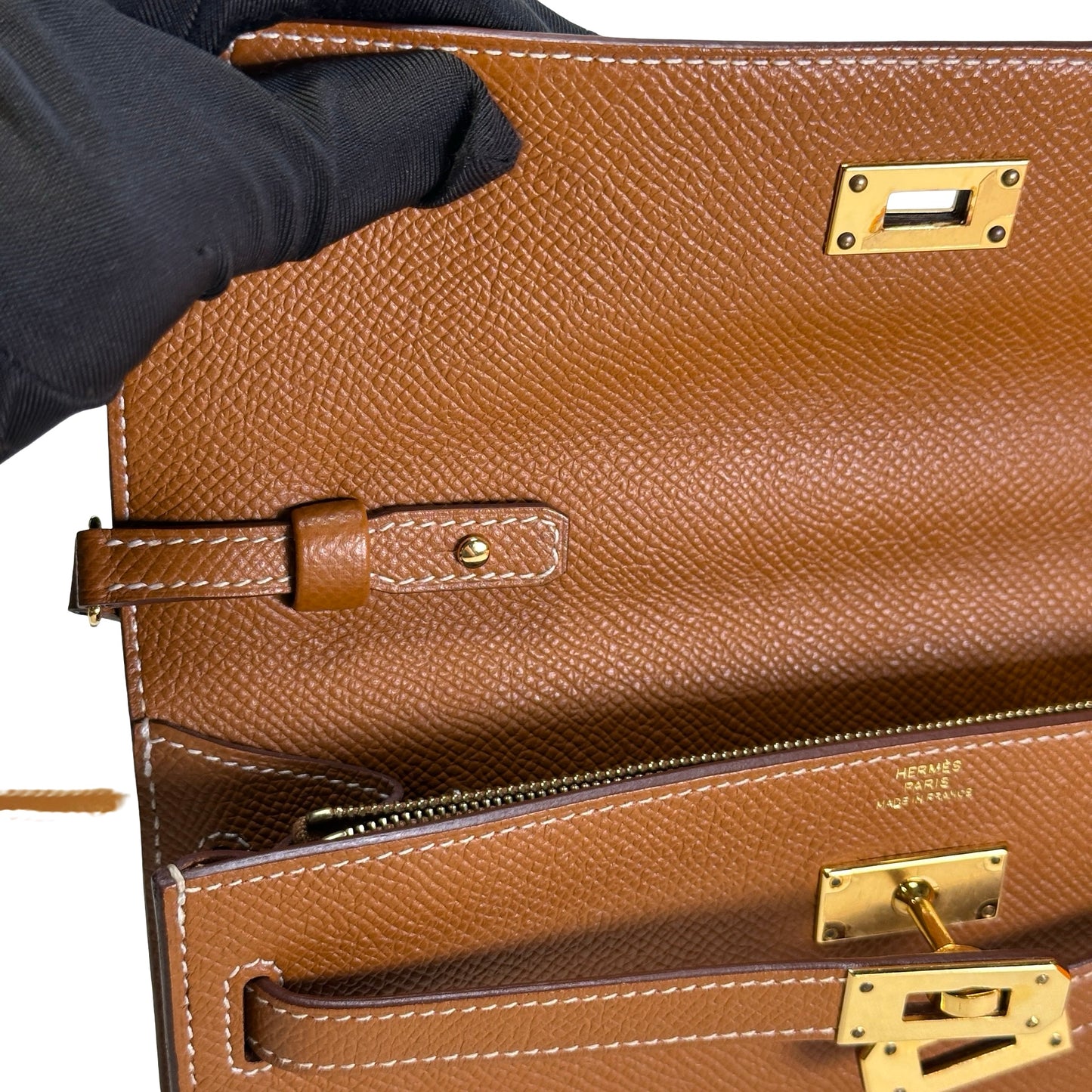 Used HERMES Epsom Kelly To Go Cross body bag Gold FHW
