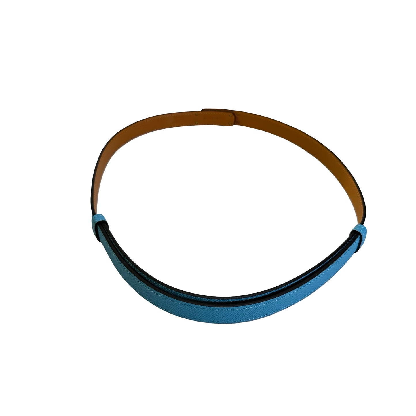 Used HERMES Epsom Leather Kelly Belt Blue GHW