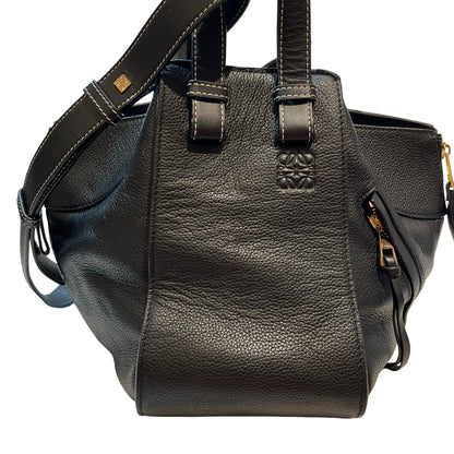 Used LOEWE Calfskin Leather Hammock small Shoulder Bag Black GHW