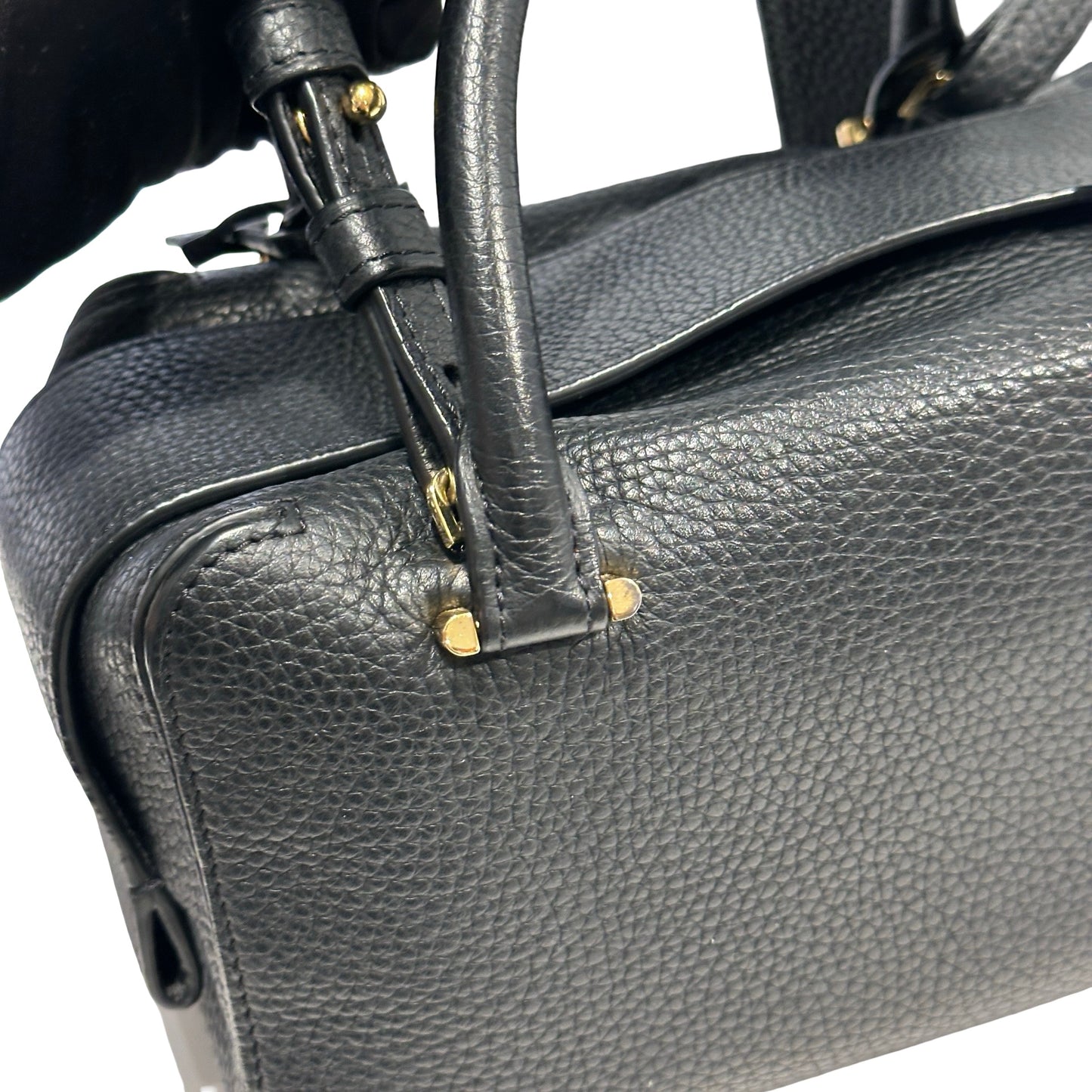 Used DELVAUX Leather Cool Box Handbag Black