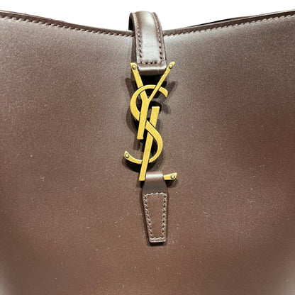 New SAINT LAURENT Vanity Bucket Bucket Bag Brown GHW