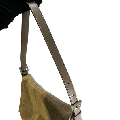 Used FENDI Zucca Mamma Baguette Baguette Bag Beige Silver