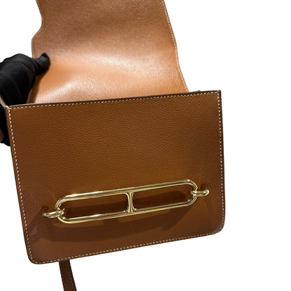 Used HERMES Roulis Shoulder Bag Gold GHW