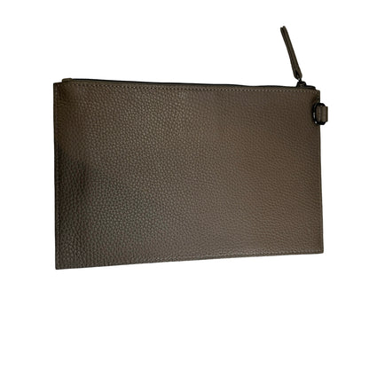 Used LONGCHAMP Pebbled Leather Le Foulonné Pouch Taupe PHW