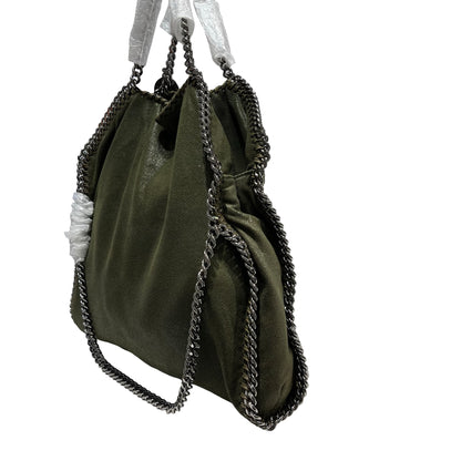 Used STELLA MCCARTNEY Solid Shaggy Deer Falabella Tote Bag Green Olive
