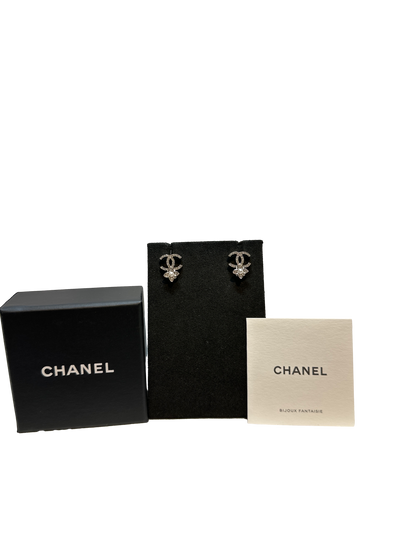 Chanel Chanel Logo Earrings Earrings Silver