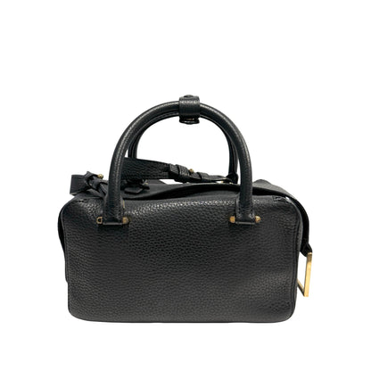 Used DELVAUX Leather Cool Box Handbag Black