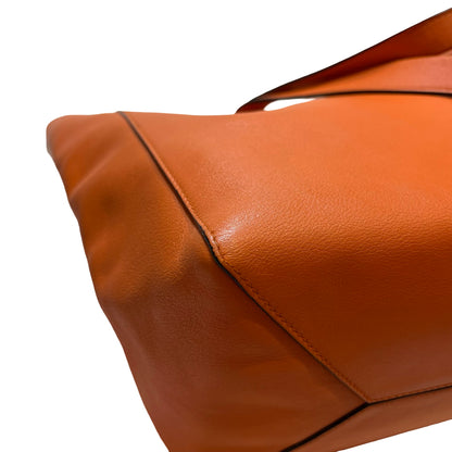 Used LOEWE Calfskin Leather Tote Bag Orange GHW