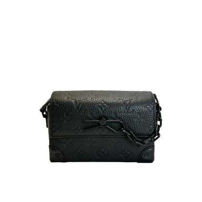 Used LOUIS VUITTON Monogram Taurillon Steamer XS Crossbody Bag Black