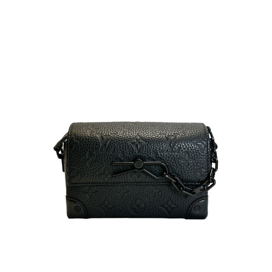 Used LOUIS VUITTON Monogram Taurillon Steamer XS Crossbody Bag Black