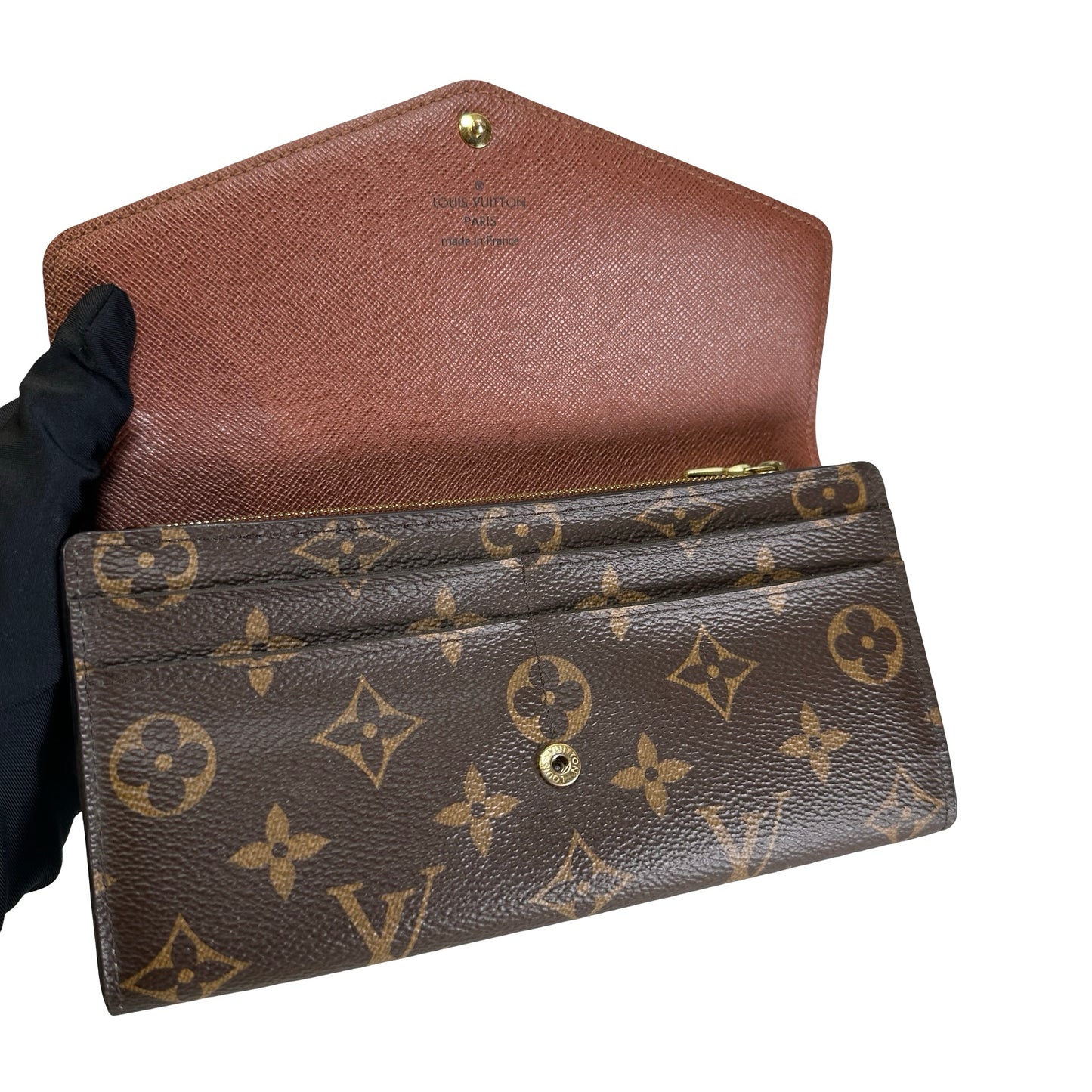 LOUIS VUITTON Monogram Canvas Sarah Wallet Long wallet Brown