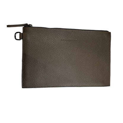 Used LONGCHAMP Pebbled Leather Le Foulonné Pouch Taupe PHW