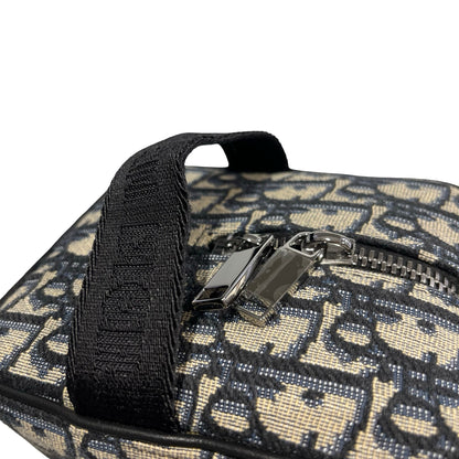 Brand New DIOR Oblique Jacquard Lingot 22 Pouch Navy Beige