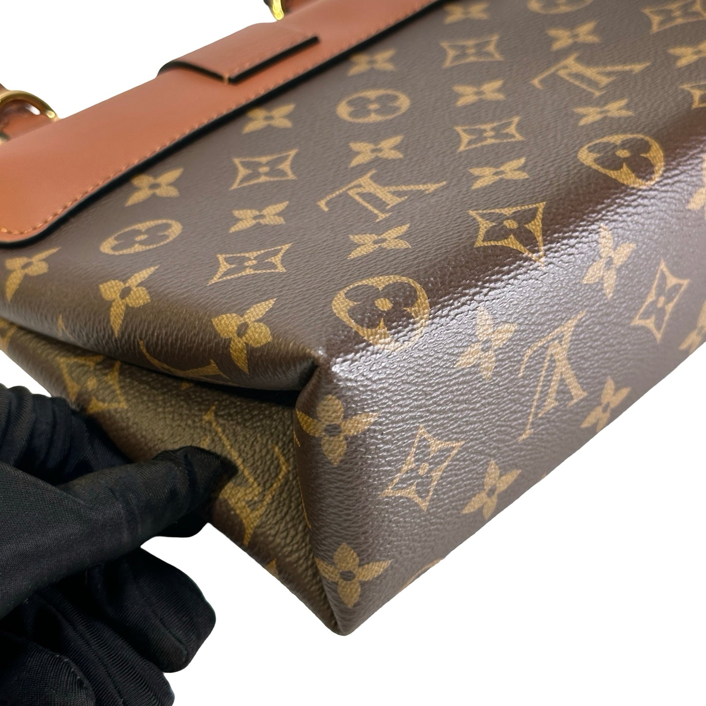 Used LOUIS VUITTON Monogram Locky BB Handbag Brown GHW