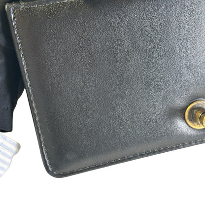 Used CHANEL Lambskin Boy 20 Shoulder Bag Black GHW