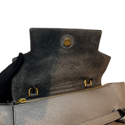 Unused CÉLINE Calfskin Leather Belt Belt Bag Grey GHW