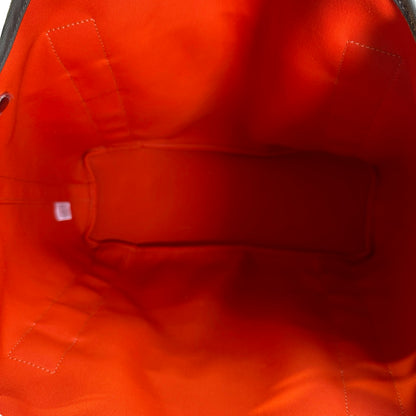 Used HERMES Canvas Grooming Bag Tote Bag Khaki Orange