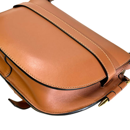 LOEWE Calfskin Leather Gate Cross Body Bag Tan Brown