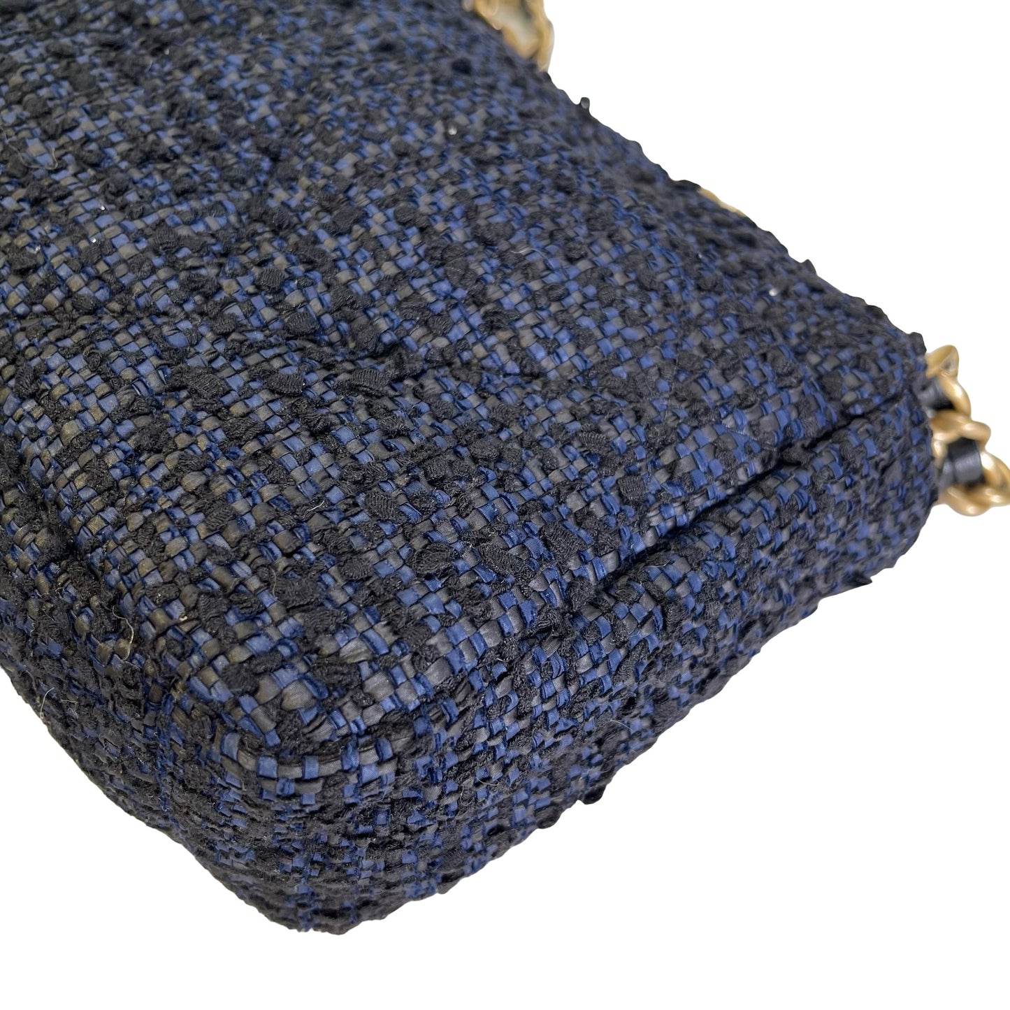 Used CHANEL Tweed 19 Shoulder Bag Blue Black