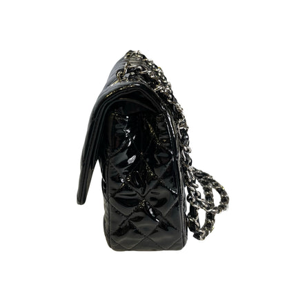 Used CHANEL Pantent CF 25 Cross body bag Black PHW