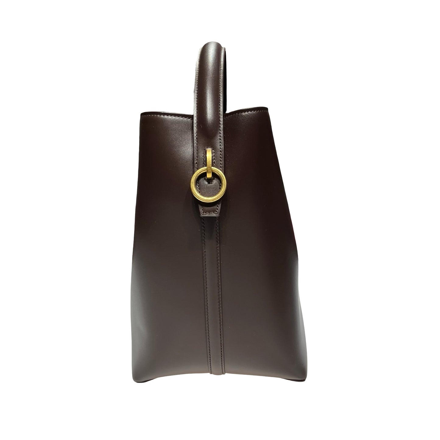 New SAINT LAURENT Vanity Bucket Bucket Bag Brown GHW