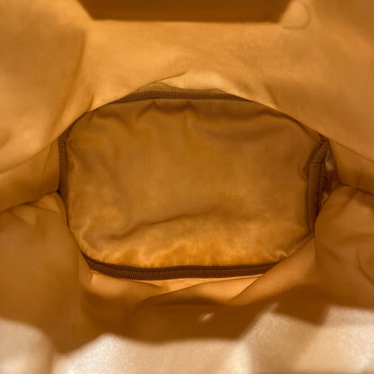 Prada Nylon Bucket Bag Beige with Silver Hardware