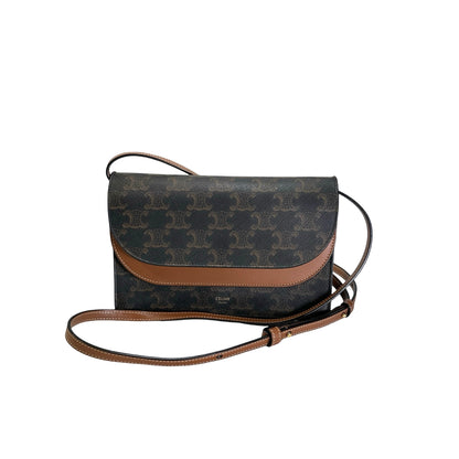 CELINE Macadam Triumph Cross Body Bag Brown