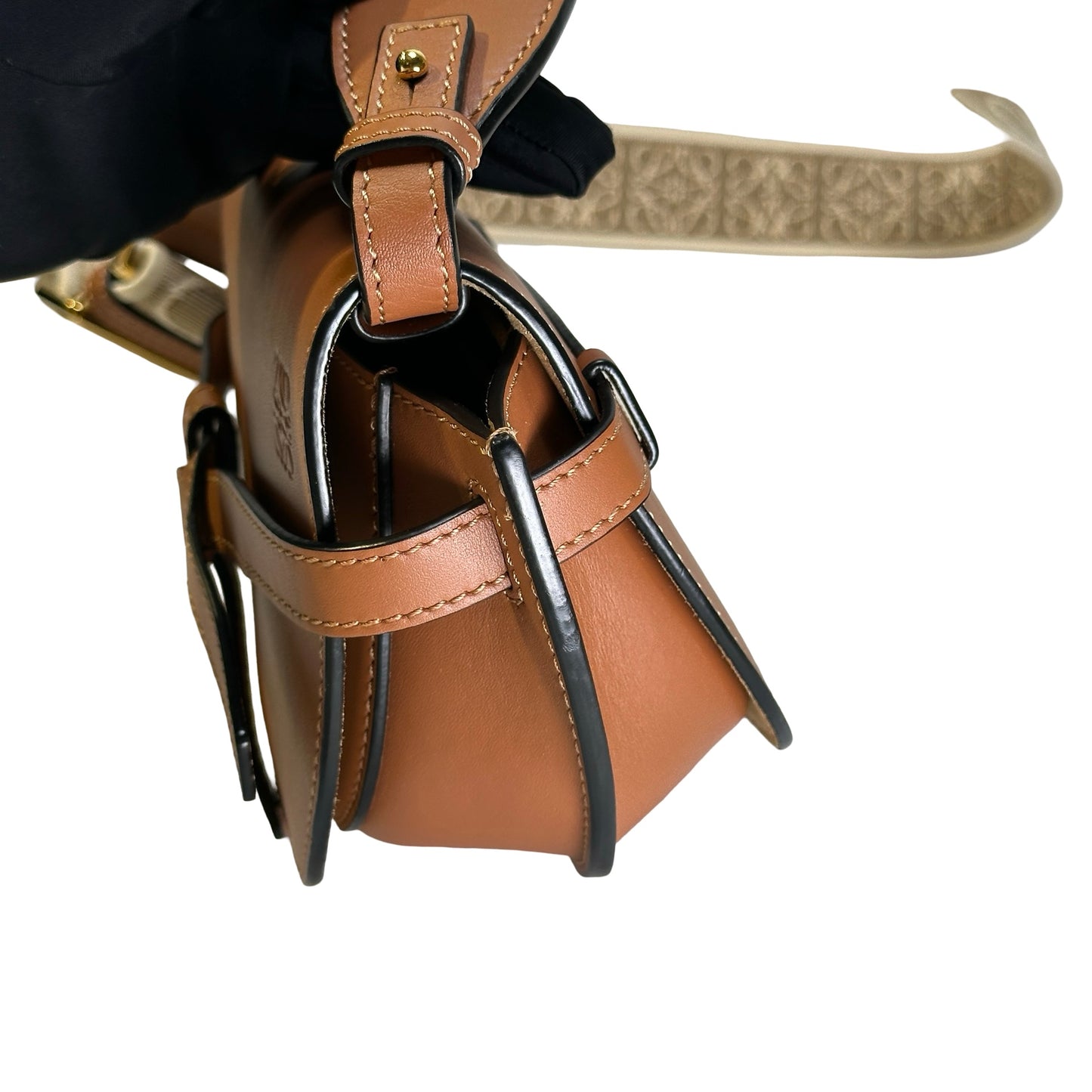 Used LOEWE Calfskin Mini gate Bag Cross body bag Brown GHW