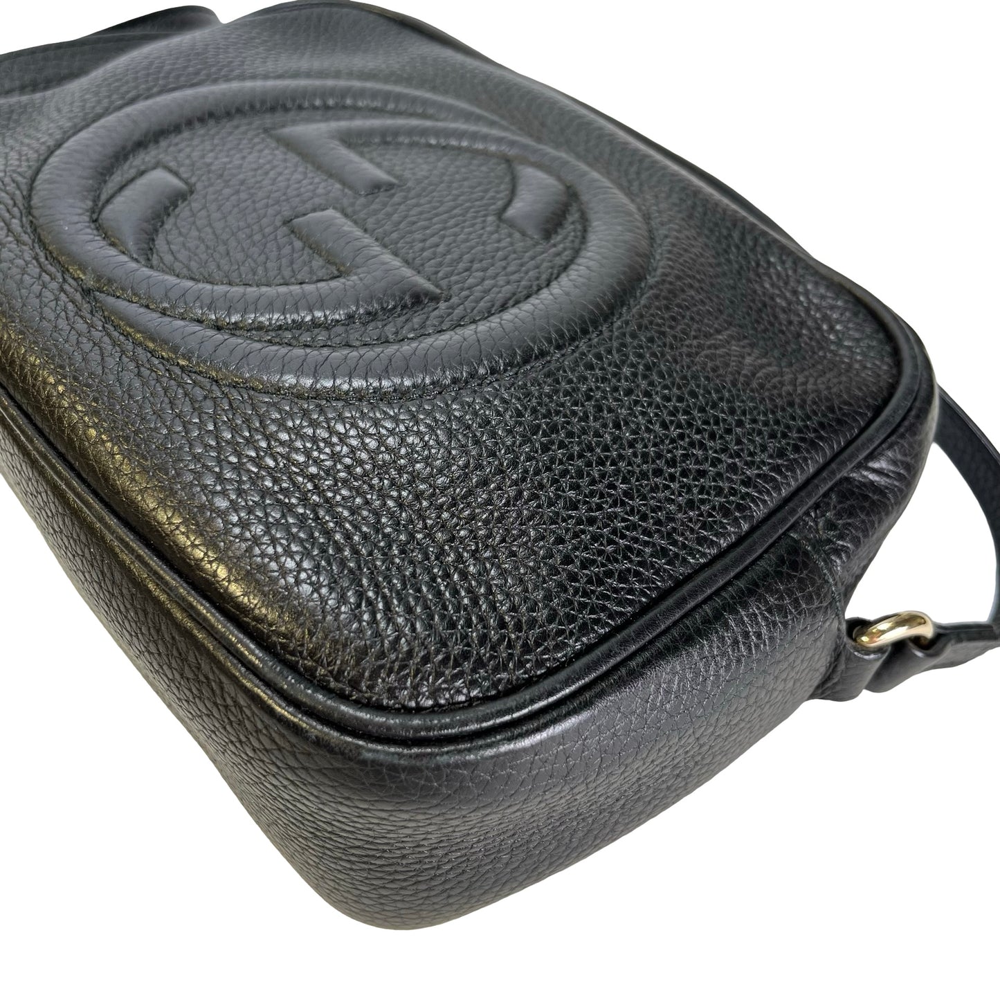 Used GUCCI Pebbled Leather Soho Disco Camera Bag Black GHW